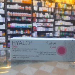 A 30g tube of Hyalo 4 Gel, containing Hyaluronic Acid for the treatment of skin irritations and wounds, at Dr. Magdy Farouk Pharmacy Hurghada.