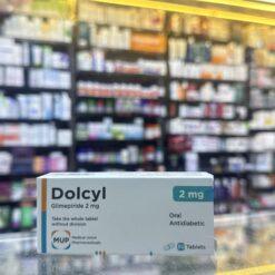 Blister pack of Dolcyl 2mg tablets containing Glimepiride for type 2 diabetes management
