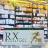 A 100g tube of Rx Massage Gel containing Glucosamine, Chondroitin, and herbal oils for joint and muscle pain relief at Dr. Magdy Farouk Pharmacy Hurghada.