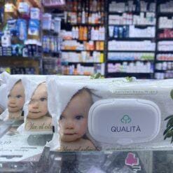 qualita olive oil wipes bkidsaby  80 pcs