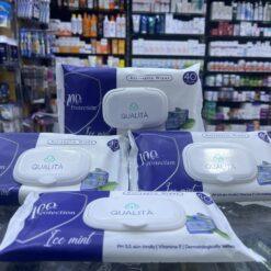 qualita antiseptic wipes mint   40 pcs
