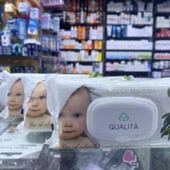 qualita olive oil wipes bkidsaby  80 pcs